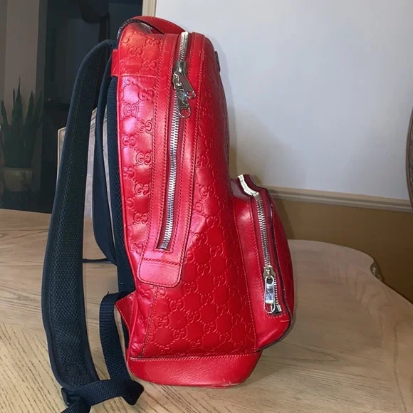 ❤️ Authentic Red Guccissima Leather Backpack - Picture 9 of 17
